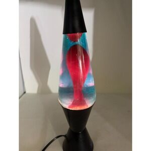 Vintage Lava Lite Premier Lamp Black Blue Liquid Red Wax Tested Working